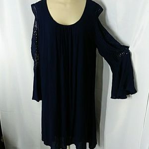 Midi length Navy gauze like dress
